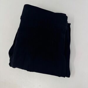 Spanx The Perfect Pant Women Small Black Cropped Skinny High Rise Ponte Slit Hem